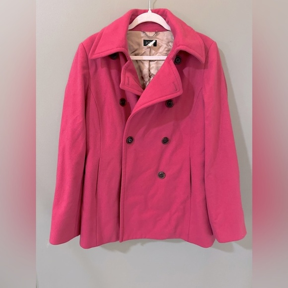 J.Crew women wool pea coat jacket size tall large pink - Picture 1 of 4